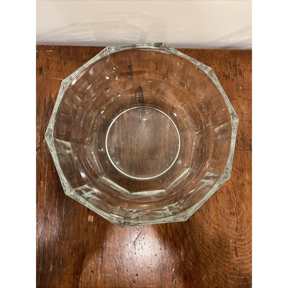 Italian‎ vintage Crystal faceted optic bowl 9